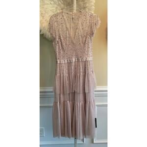 NWT Needle & Thread Lilac Mirage Embellish Dress Size 4